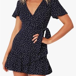 NWOT Relipop polka dot navy dress